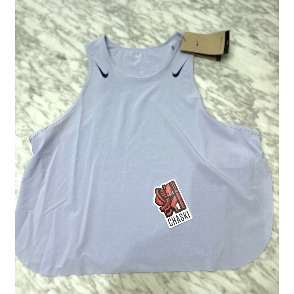 Nike AeroSwift Dri-FIT ADV Cropped Running Purple Blue Tank FN2713-057 Women XL